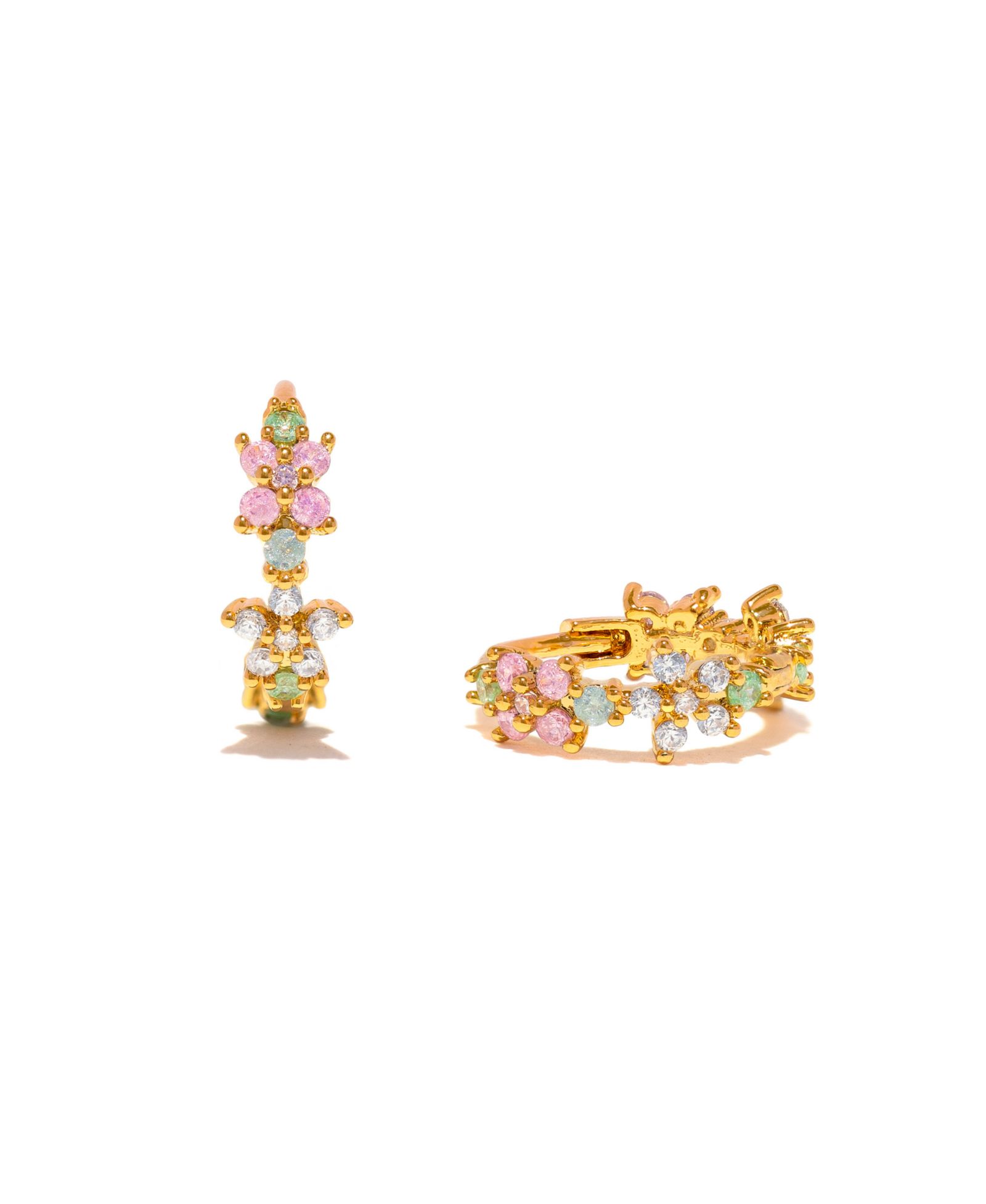 Girls Crew Crystal Pastel Star Huggie Hoops