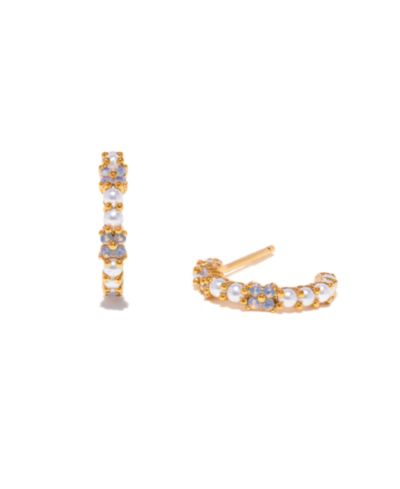 Серьги-кольца Girls Crew Orchid Faux Pearl