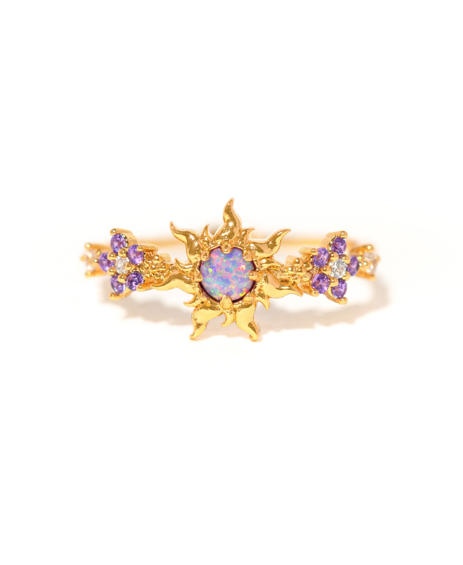 Girls Crew Disney Tangled Corona's Crest Sun Crystal Ring