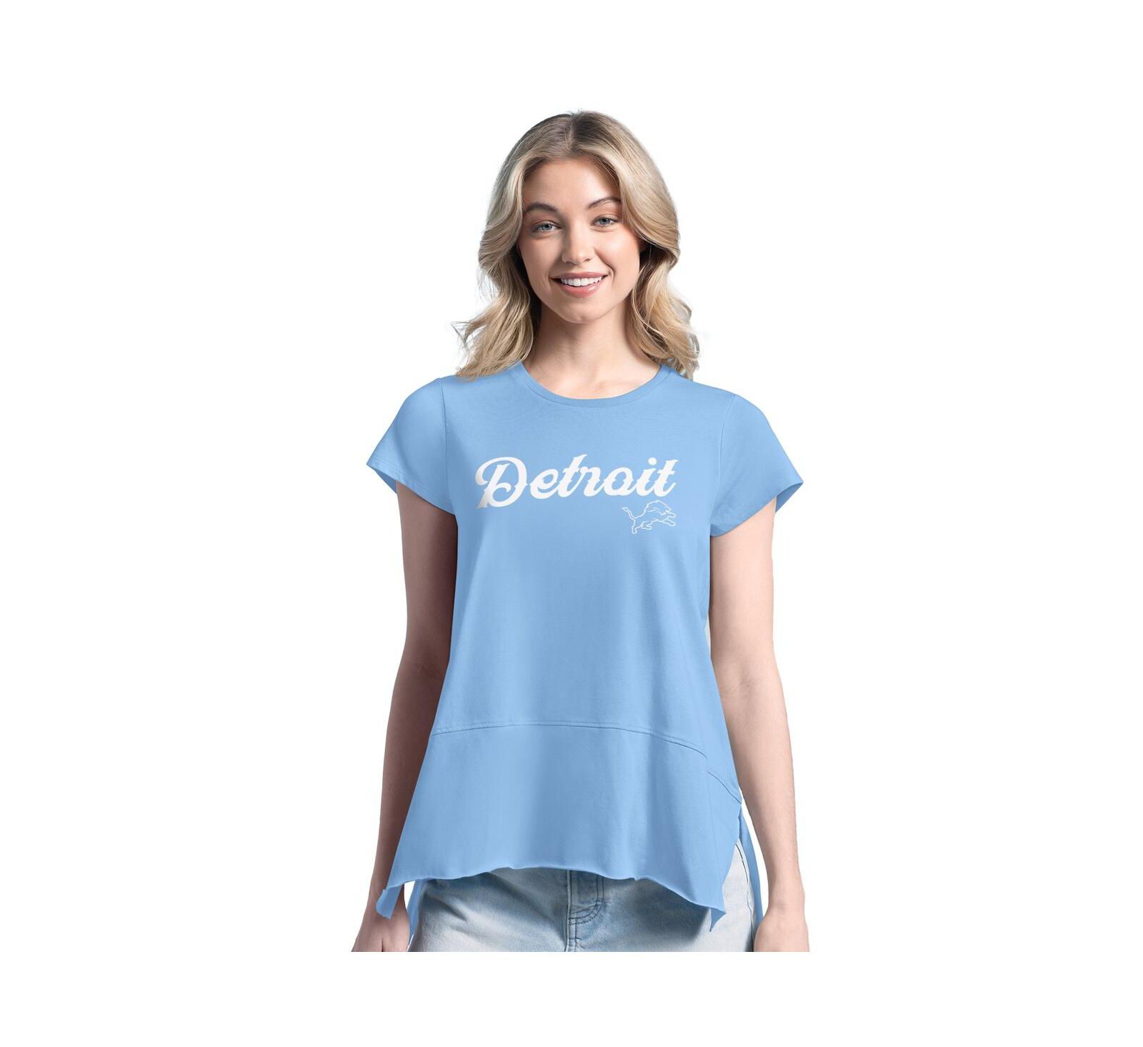 Margaritaville Женская футболка Detroit Lions Gametime Is Paradise Light Blue