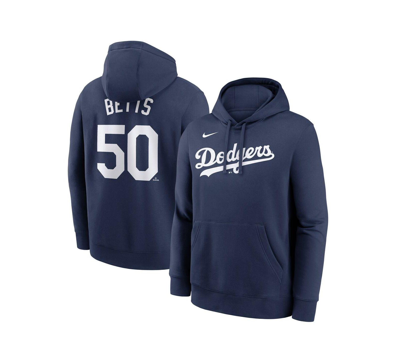 Nike Men's Mookie Betts Navy Los Angeles Dodgers Player Name & Number Club Pullover Hoodie