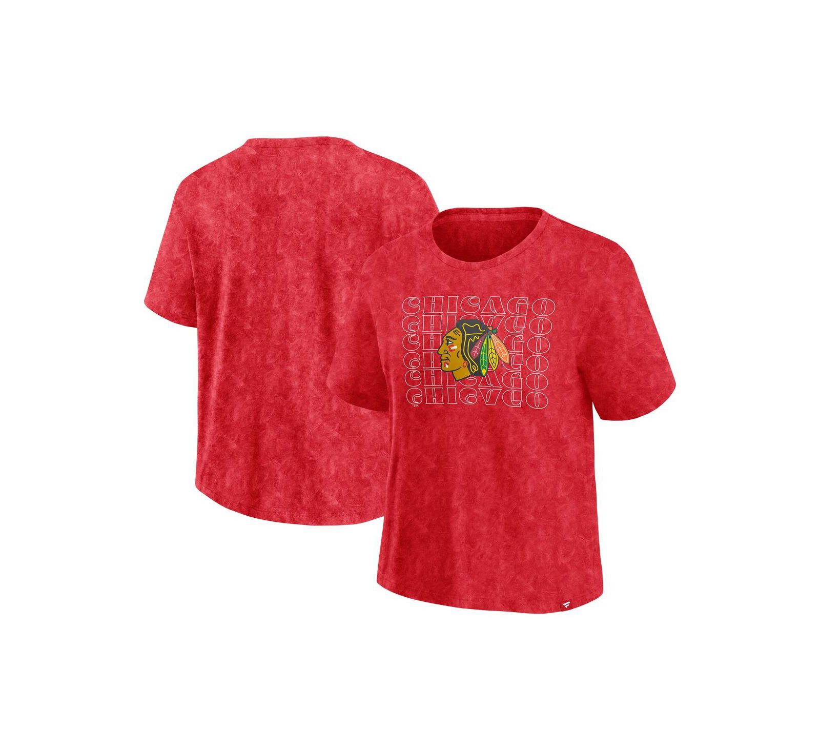 Футболка Fanatics Women's Red Chicago Blackhawks Faded Wash