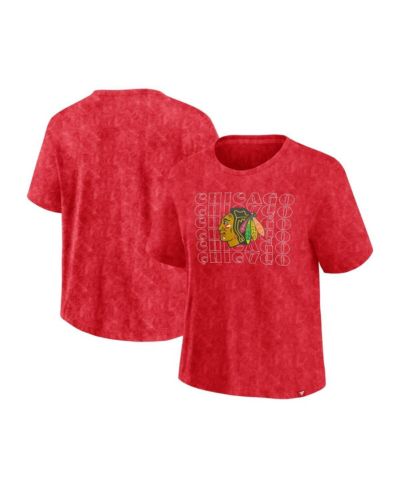 Fanatics Women's Red Chicago Blackhawks Faded Wash T-Shirt