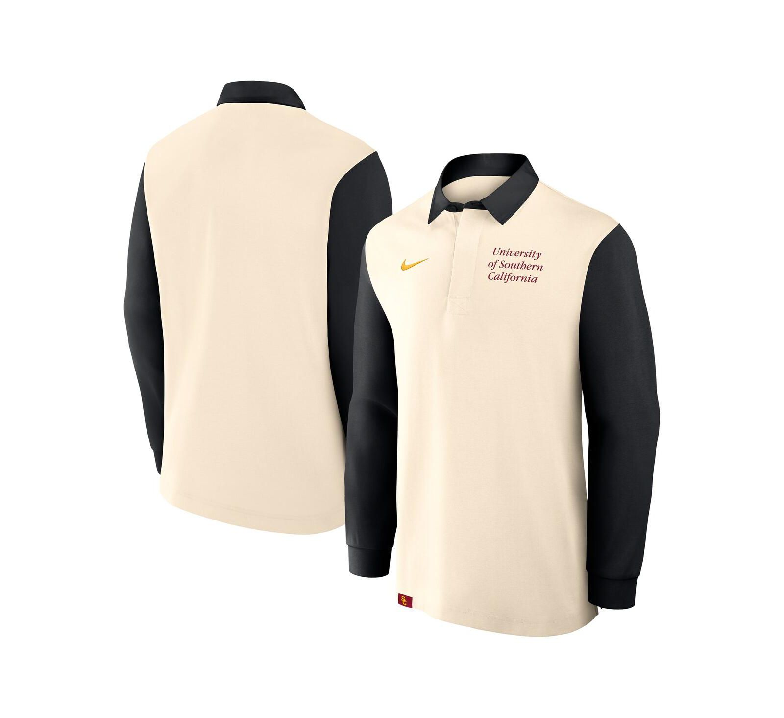 Рубашка Nike Men's Tan/Black USC Trojans Rugby Long Sleeve