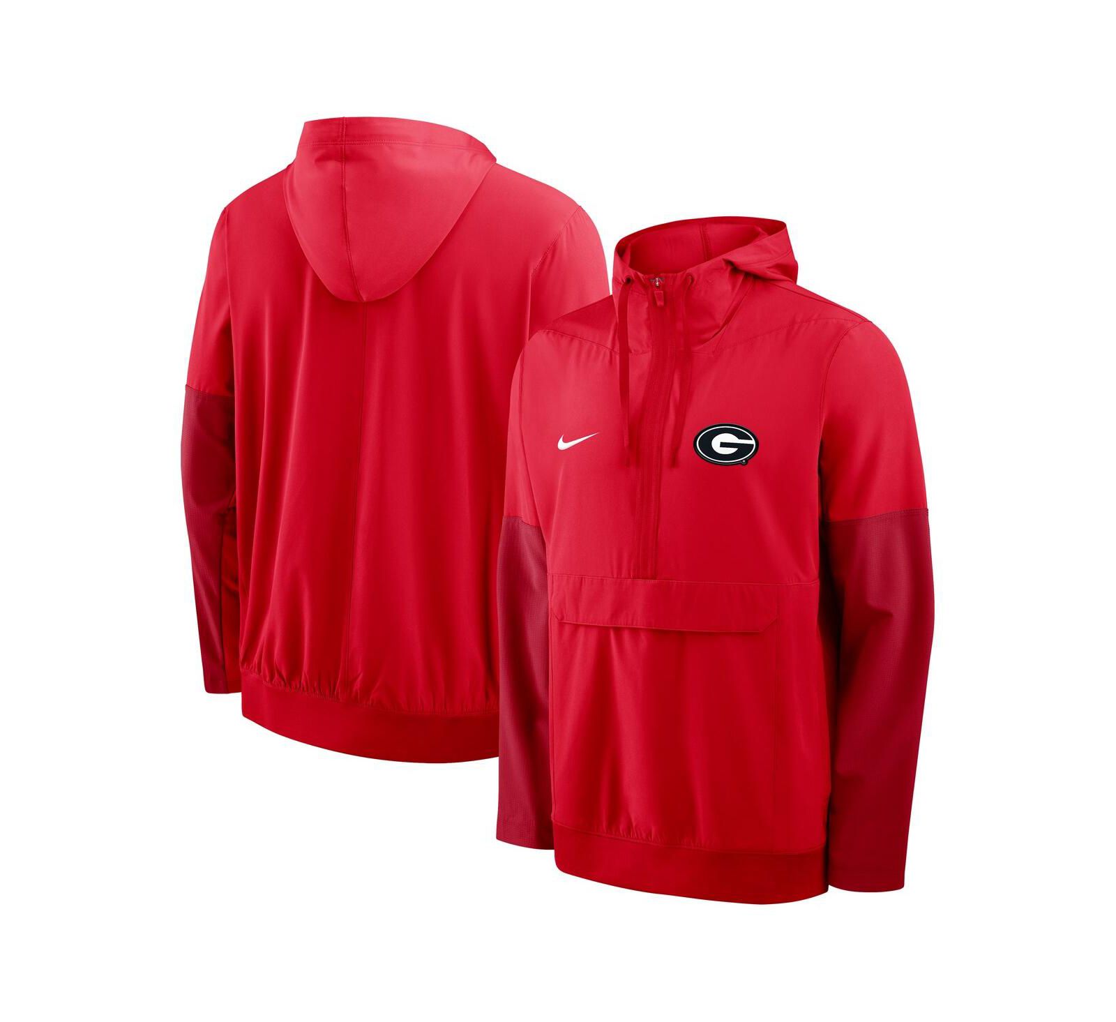 Nike Men's Red Georgia Bulldogs Anorak Half-Zip Hoodie Jacket