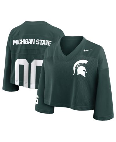 Женский кроп-топ Nike Green Michigan State Spartans Mesh Fashion Jersey