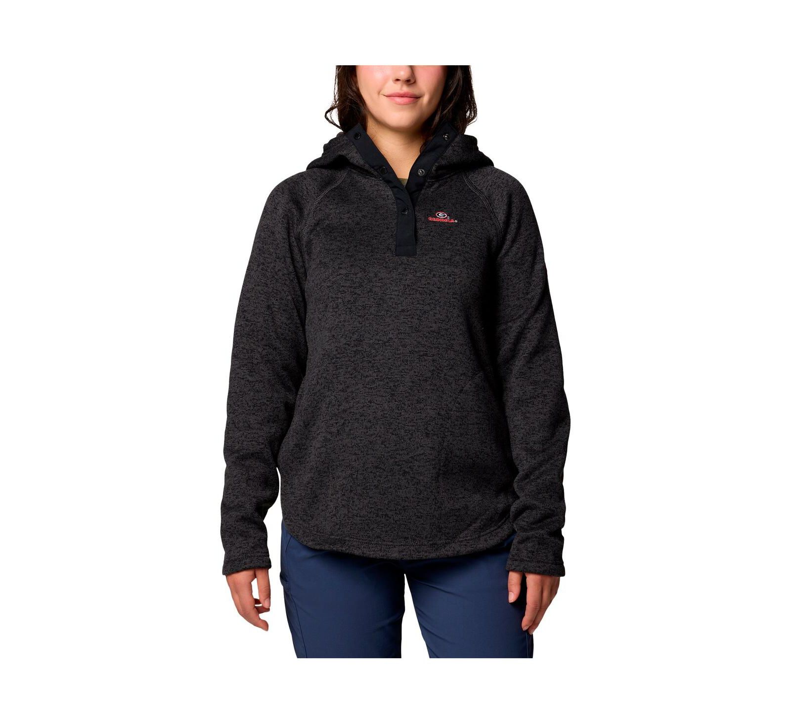 Женское худи Columbia Black Georgia Bulldogs Sweater Weather Raglan Pullover Hoodie