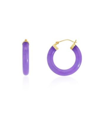 Серьги-кольца The Lovery Lavender Jade 14K Gold