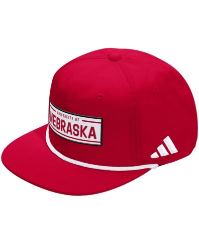 Мужская и женская регулируемая кепка Adidas Scarlet Nebraska Huskers Locker Room Rope