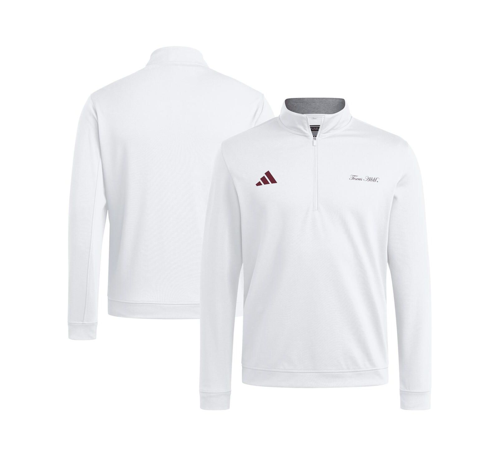 Adidas Men's White Texas A&M Aggies Elevated Quarter-Zip Jacket