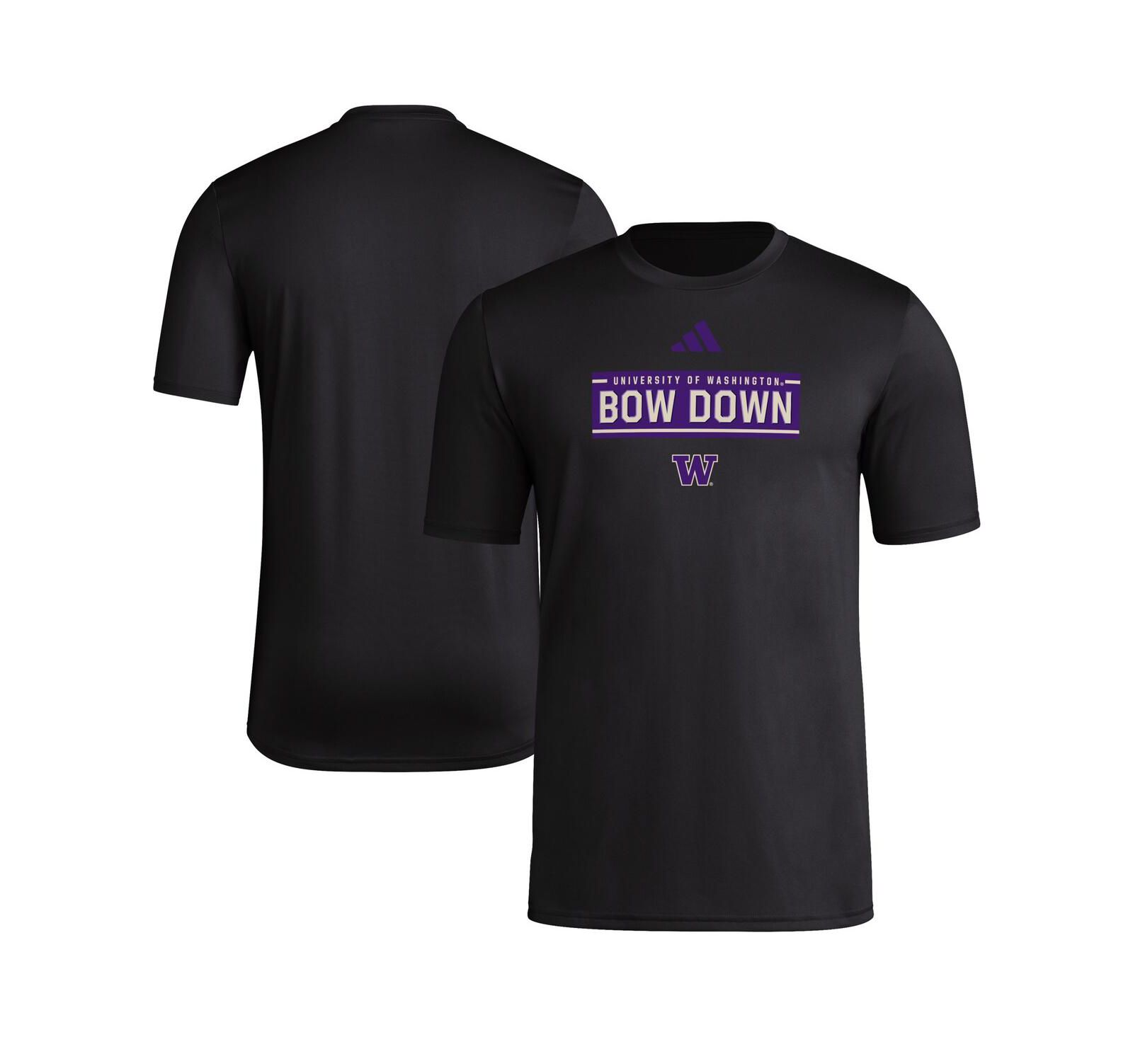 Adidas Men's Black Washington Huskies Locker Slogan Pre-Game T-Shirt