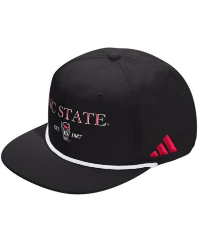 adidas Мужская и женская черная кепка Adidas NC State Wolfpack Seasonal Rope Adjustable Hat
