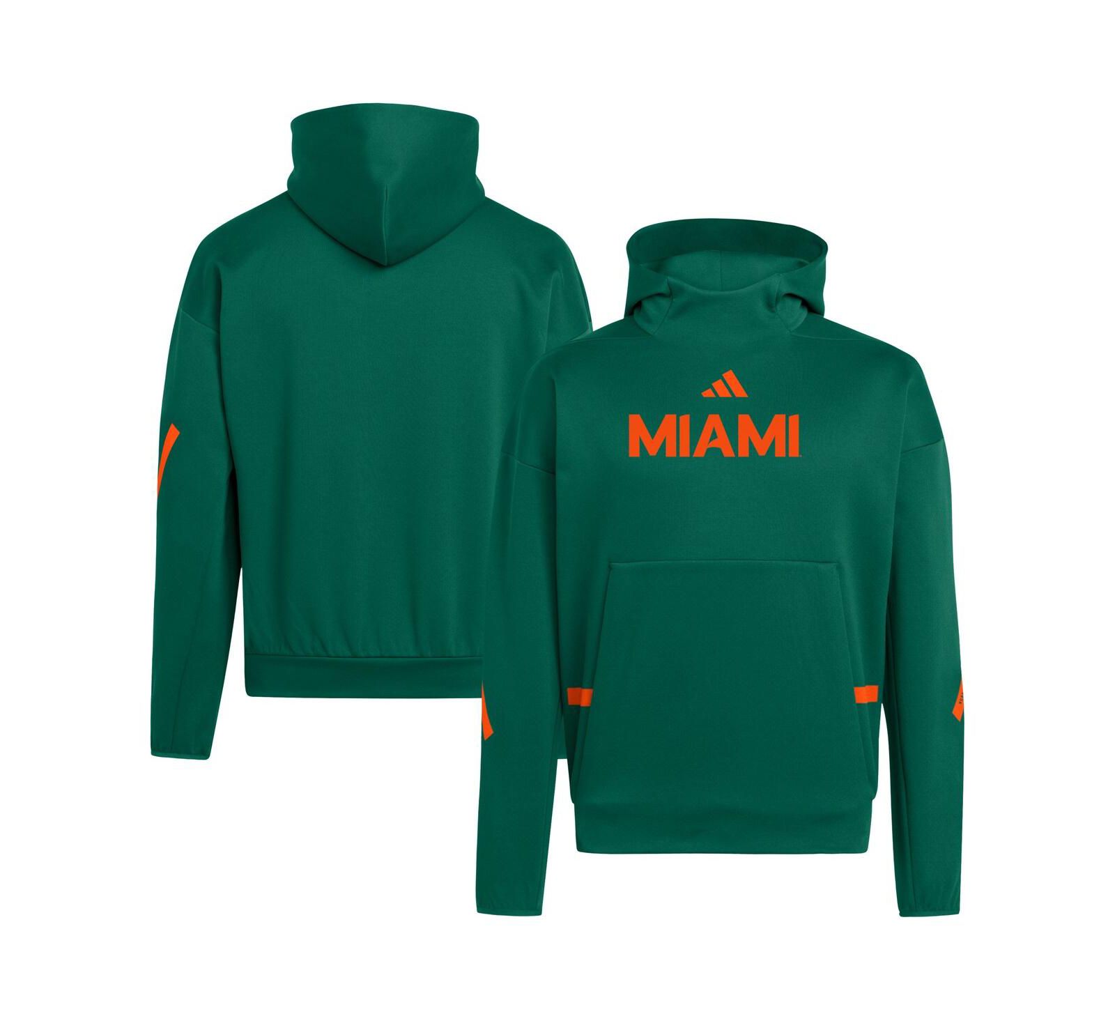 Мужская толстовка adidas Green Miami Hurricanes Z.N.E. Pullover Hoodie