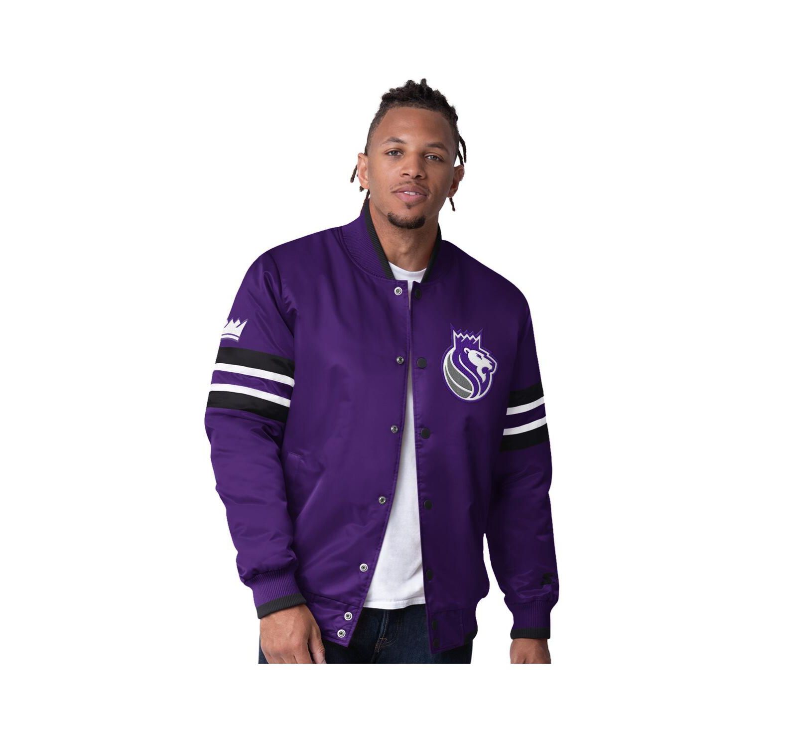 Starter Мужской Purple Sacramento Kings Scout Varsity Satin Full-Snap Jacket