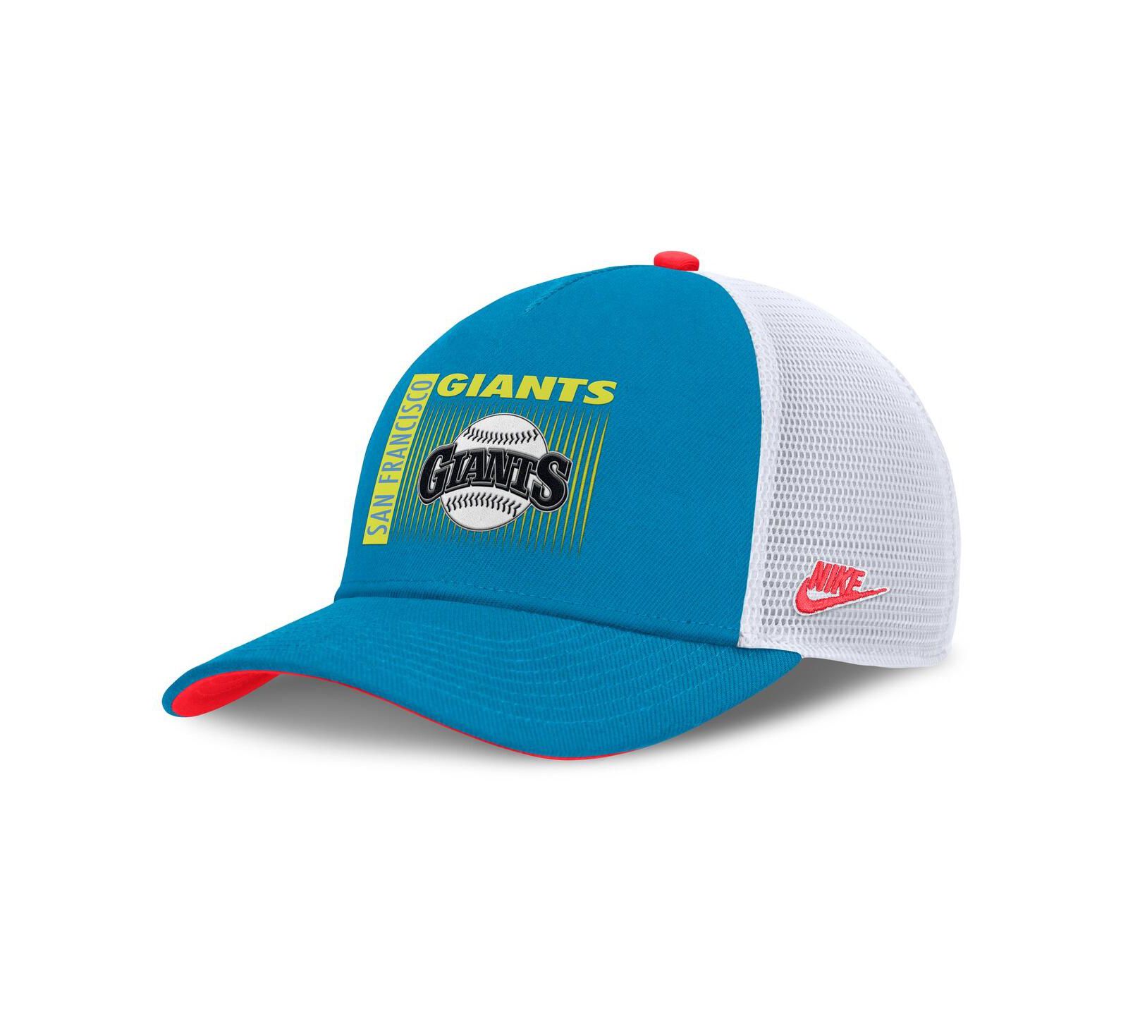 Nike Men's Blue San Francisco Giants Neon 90s Rise Structured Performance Adjustable Trucker Hat