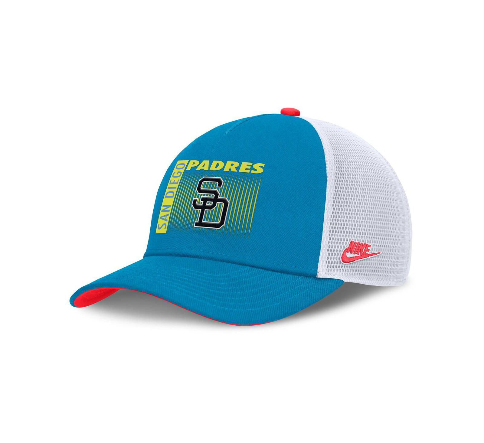 Nike Men's Teal San Diego Padres Neon 90s Rise Structured Performance Adjustable Trucker Hat