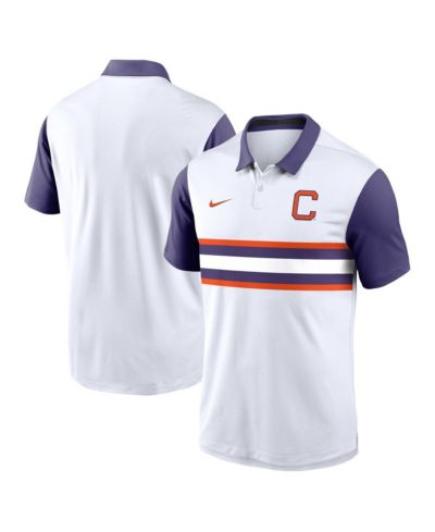 Nike Men's White/Purple Clemson Tigers Athletic Prep Alt Logo Vapor Performance Polo Shirt
