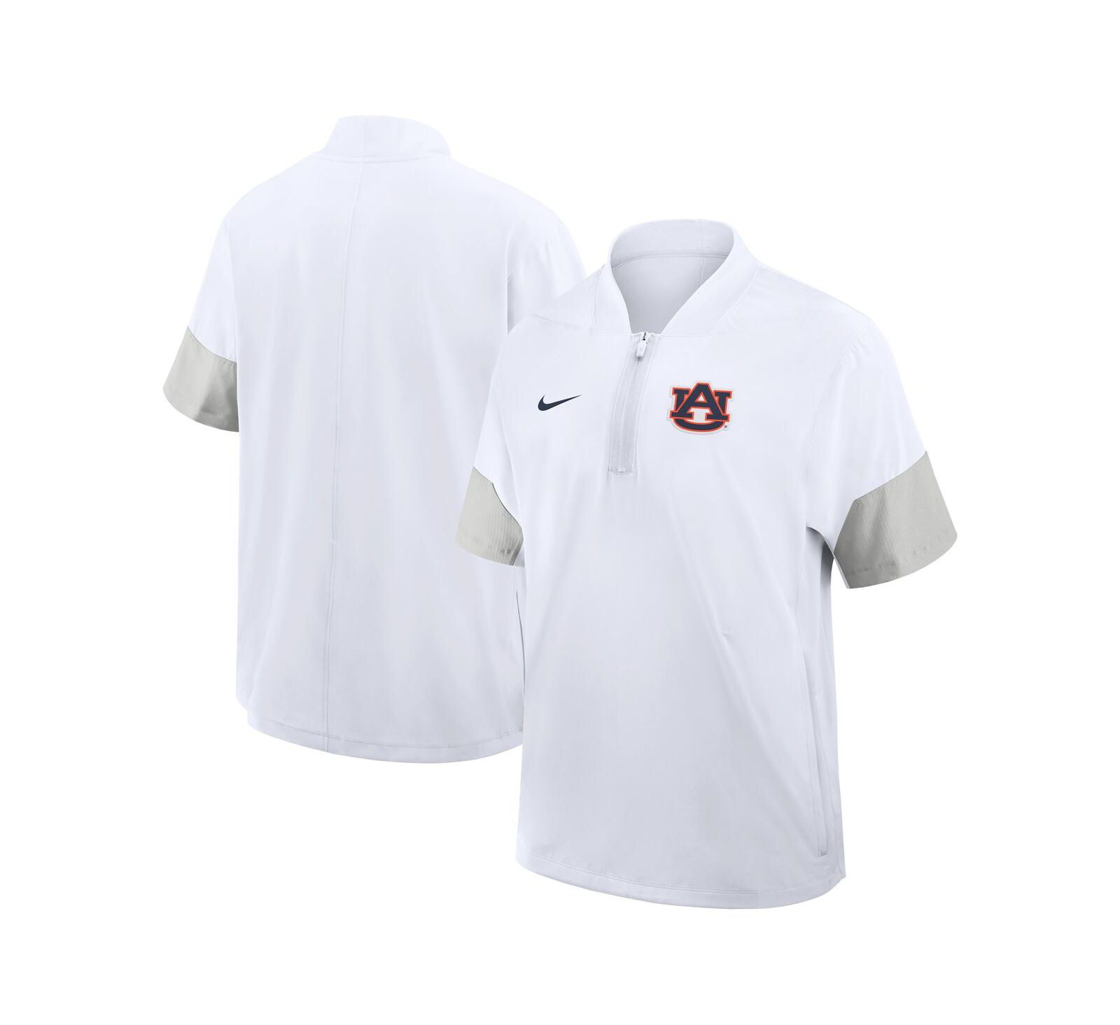 Nike Men's White Auburn Tigers 2025 Sideline Coaches Lightweight Short Sleeve Jacket