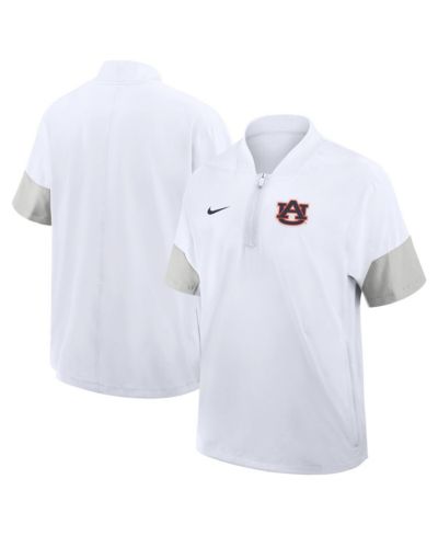 Nike Мужская легкая куртка с коротким рукавом Auburn Tigers 2025 Sideline Coaches, белая