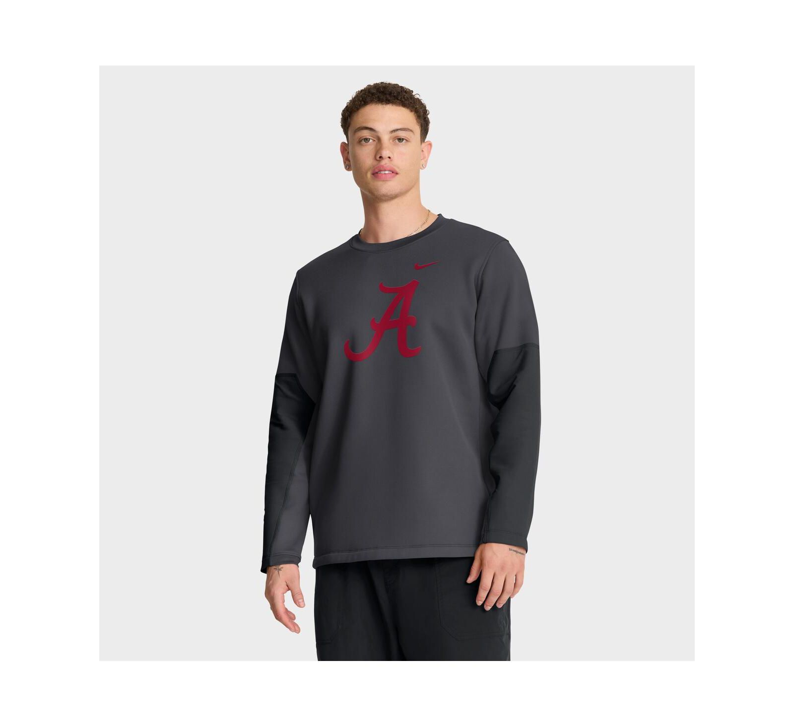 Nike Men's Anthracite Alabama Crimson Tide 2025 Sideline Coach Performance Long Sleeve T-Shirt