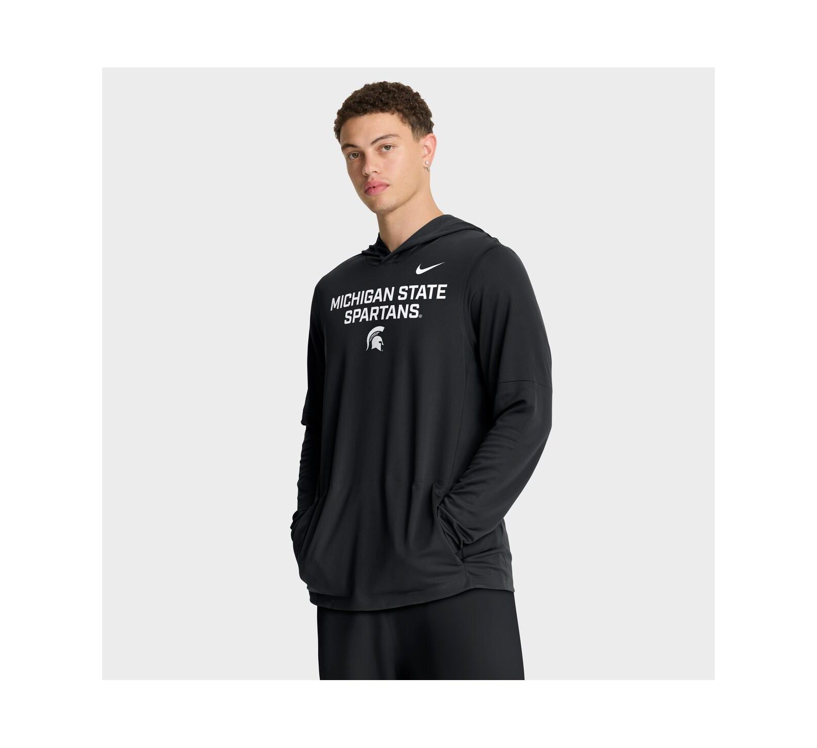 Мужская футболка Nike Michigan State Spartans 2025 Sideline Performance с длинным рукавом