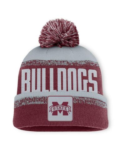 Fanatics Men's Maroon/Gray Mississippi State Bulldogs Thrive Cuffed Pom with Knit Hat