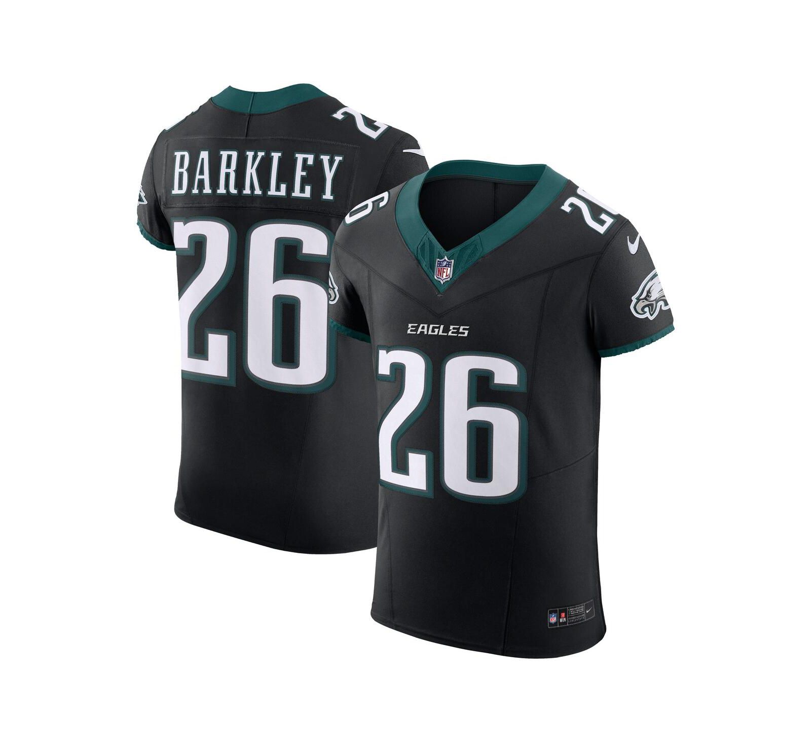 Nike Мужской Saquon Barkley Black Philadelphia Eagles Alternate Vapor F.U.S.E. Elite Jersey