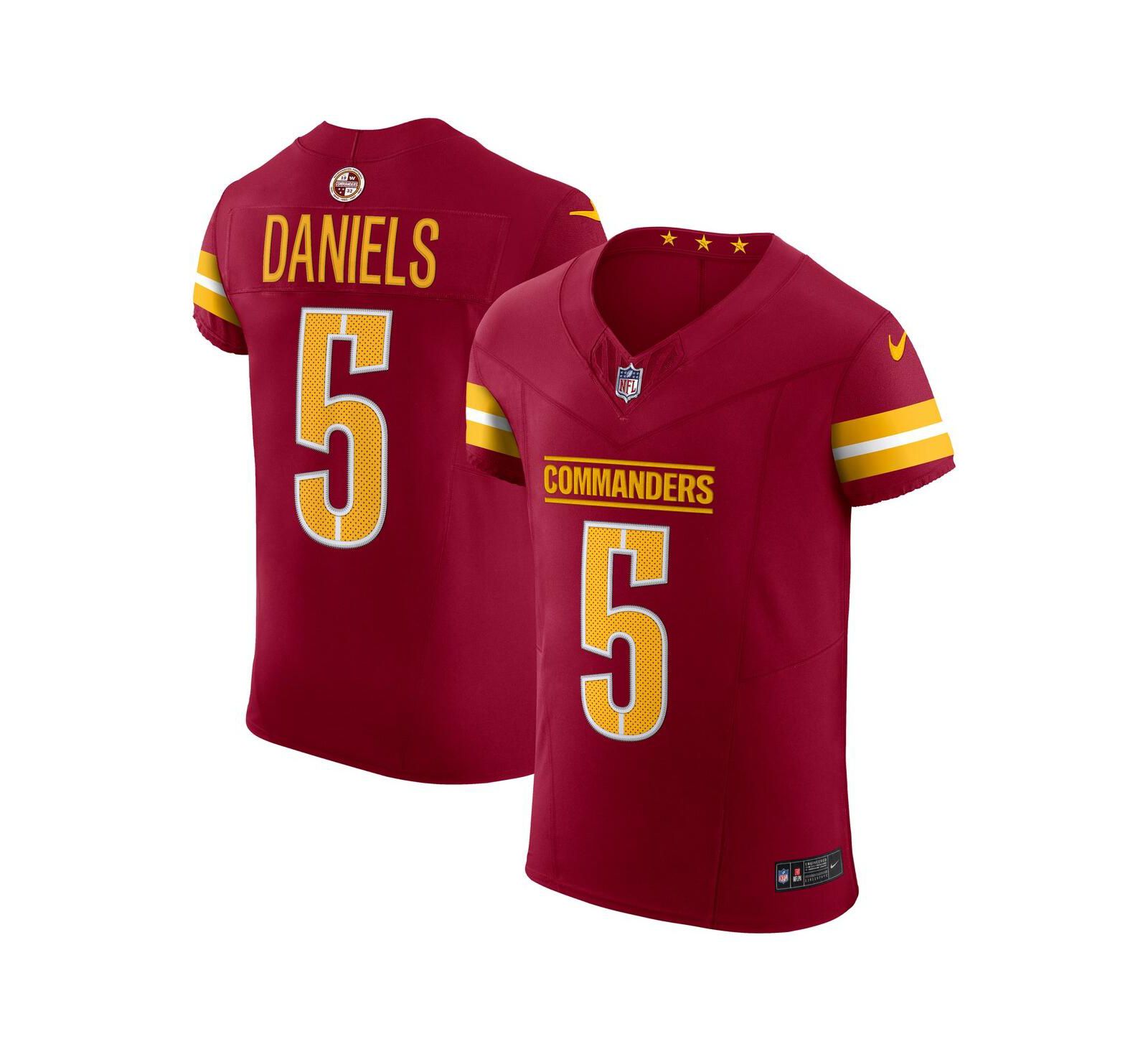 Nike Men's Jayden Daniels Burgundy Washington Commanders Team Vapor F.U.S.E. Elite Jersey