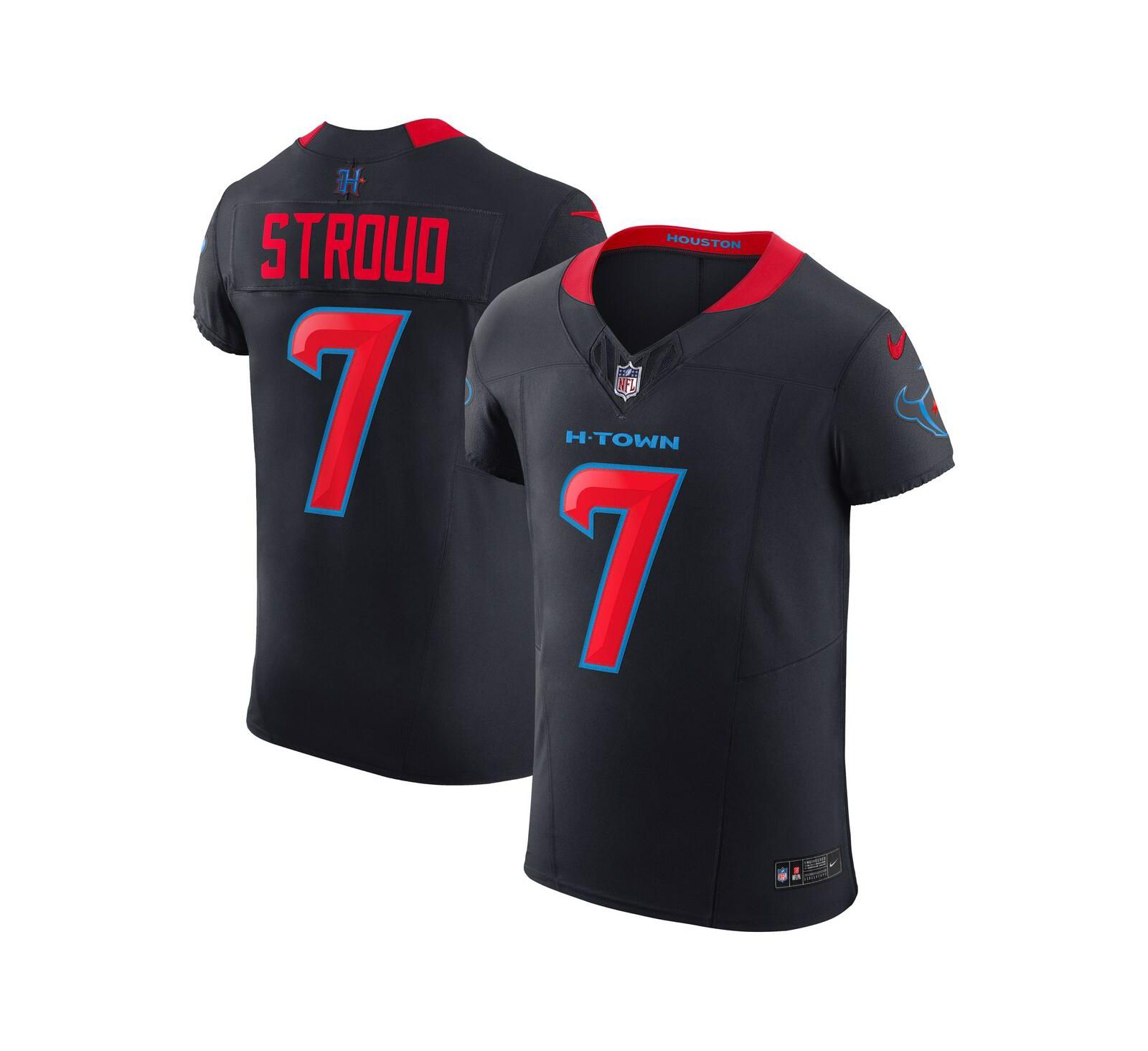 Мужская джерси Nike C.J. Stroud Navy Houston Texans Alternate 2 Vapor F.U.S.E. Elite