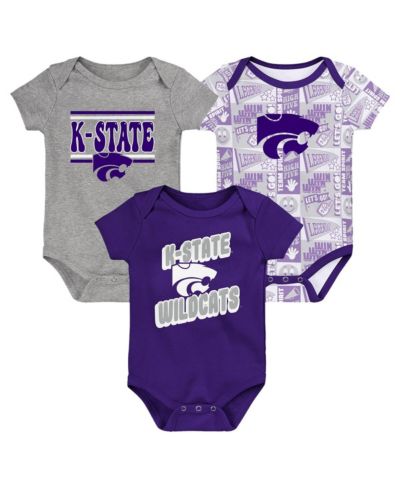 Набор боди для новорожденных Outerstuff 3-Pack Purple Kansas State Wildcats Sunday Comics Bodysuit Set