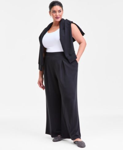 Женские спортивные брюки I.N.C. International Concepts Plus Size Pull-On Wide-Leg