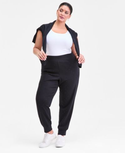 Джоггеры Plus Size I.N.C. International Concepts с отделкой стразами