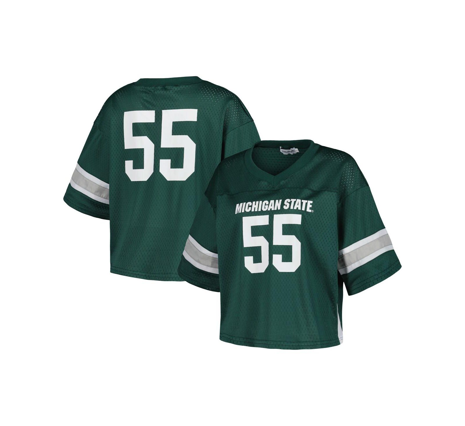 Женская джерси Established & Co. 55 Green Michigan State Spartans Fashion Boxy Cropped