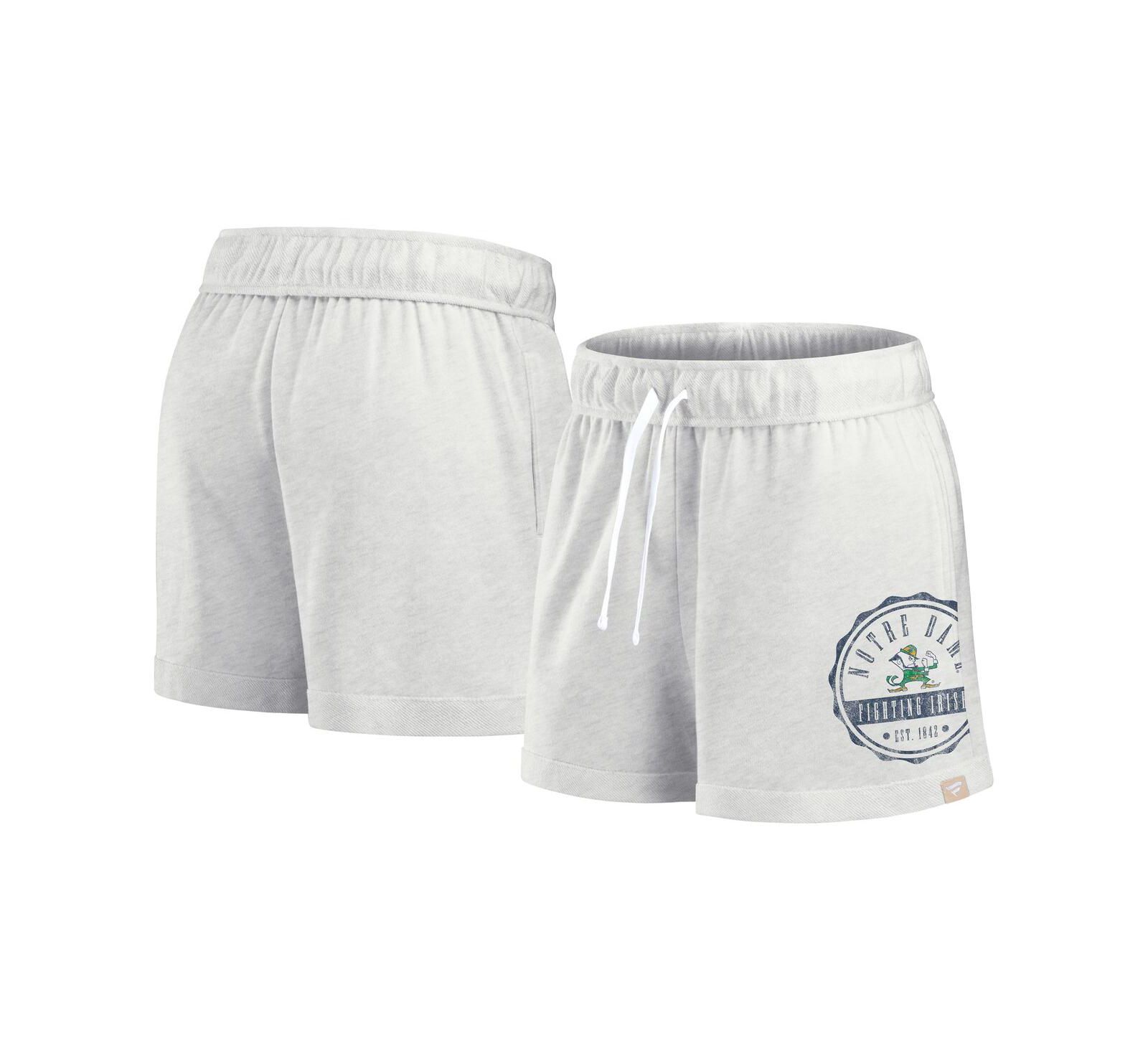 Fanatics Women's Oatmeal Notre Dame Fighting Irish Win Badge Shorts