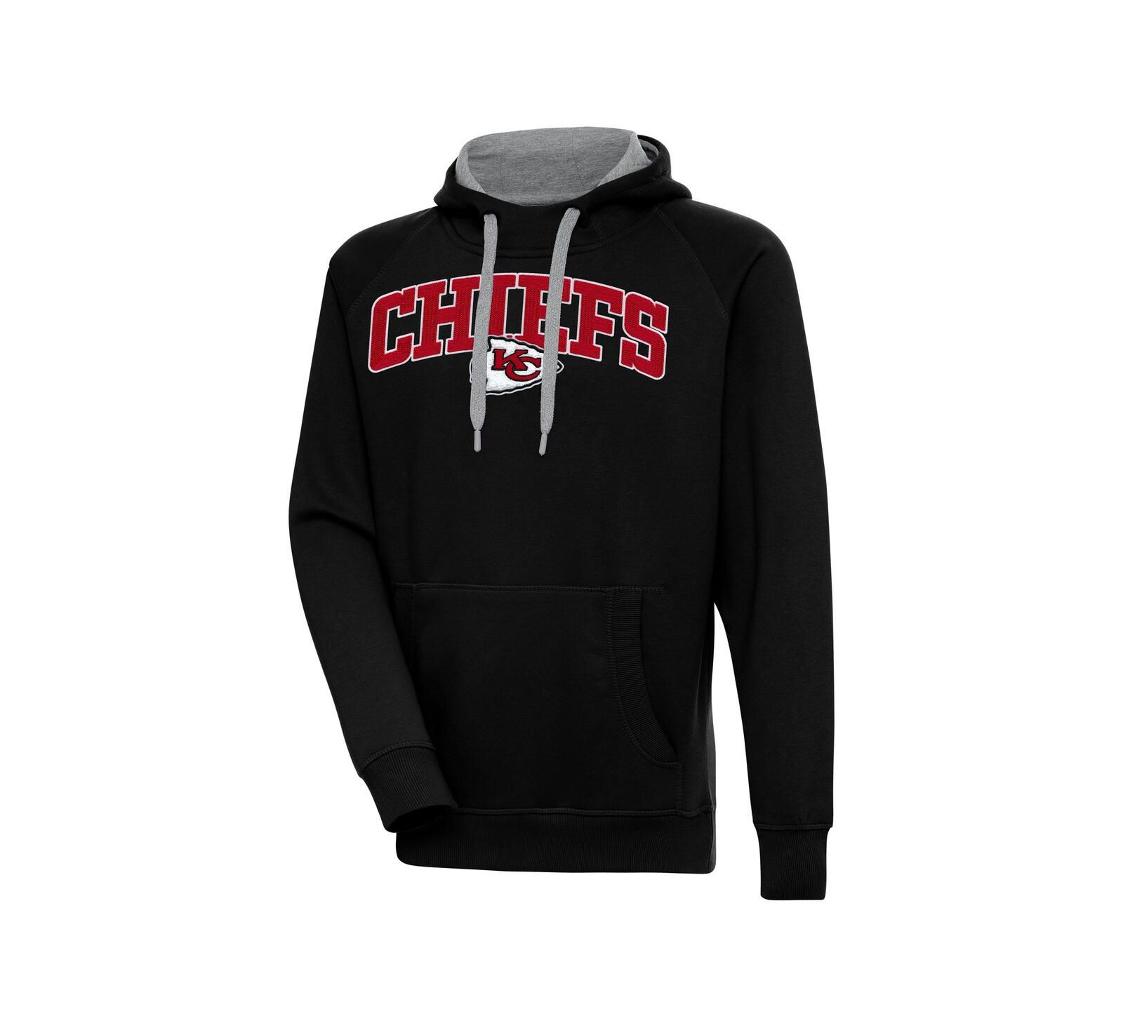 Antigua Мужское черное худи с капюшоном Kansas City Chiefs Victory Pullover
