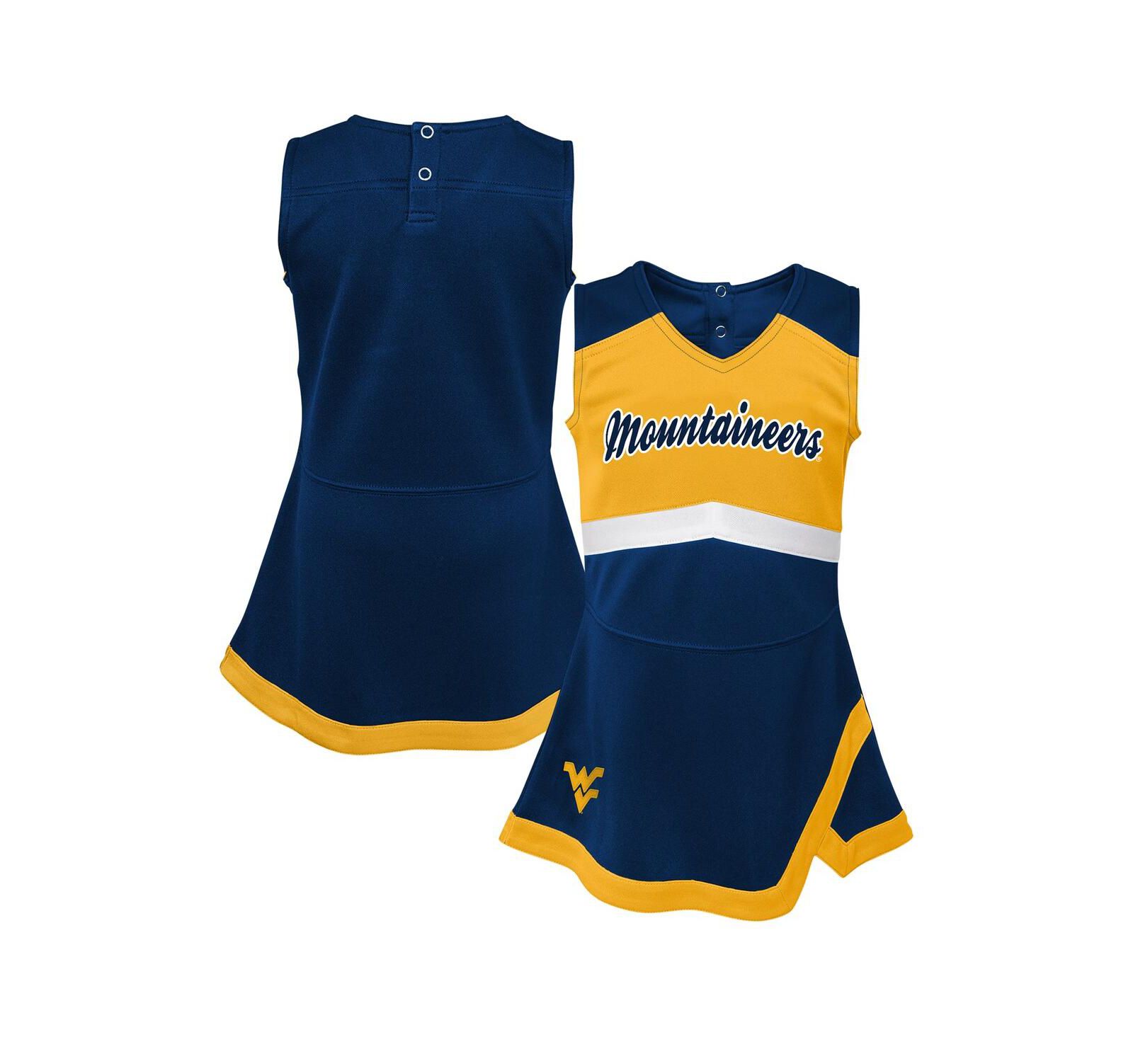 Детское платье-джампер Outerstuff Big Girls Navy West Virginia Mountaineers Cheer Captain