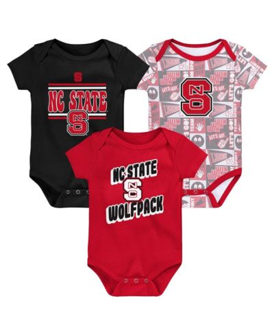 Комплект боди Outerstuff Newborn 3-Pack Red NC State Wolfpack Sunday Comics