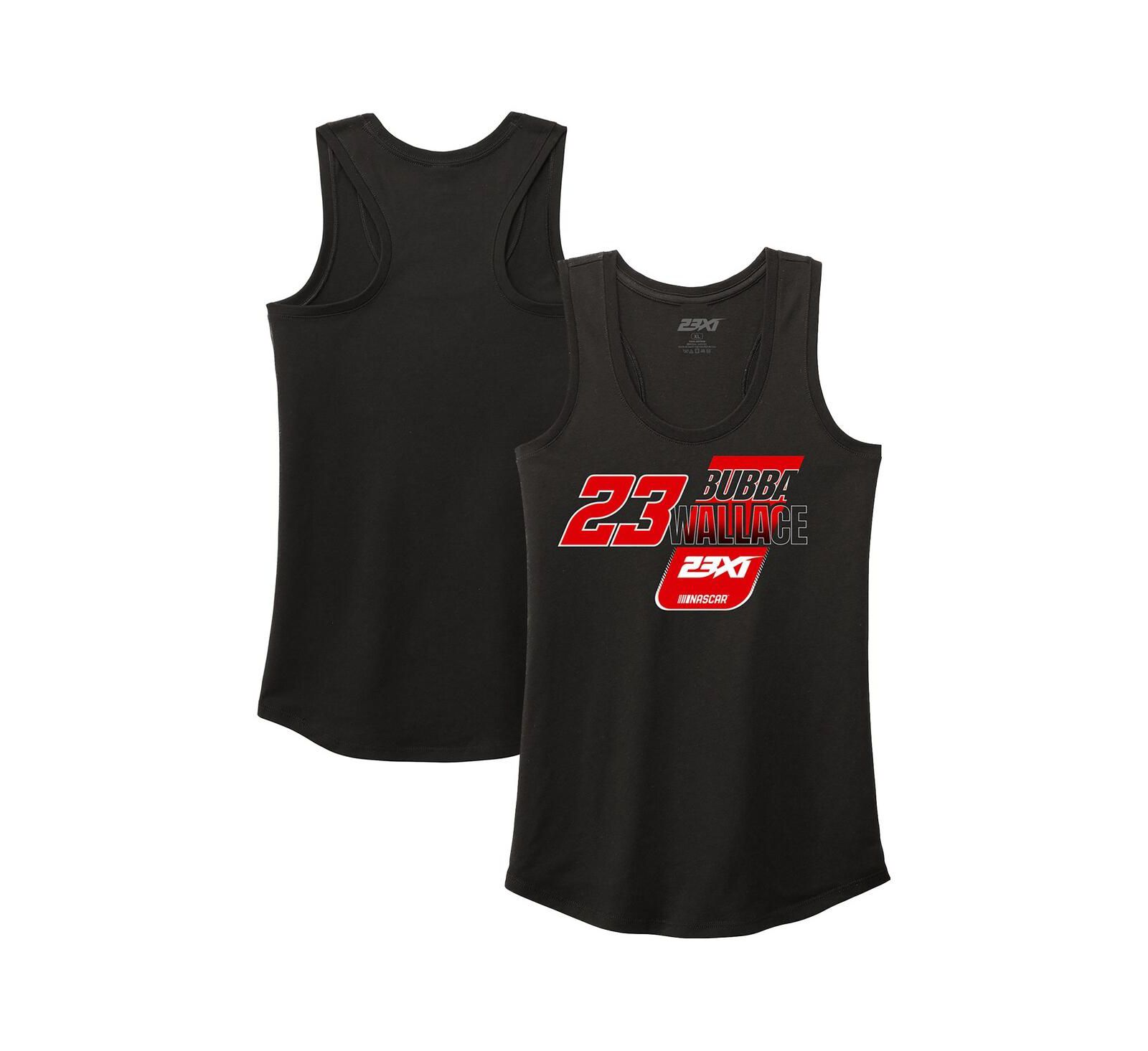 23Xi Racing Женский майка Bubba Wallace Racer Back Tri-Blend, черная