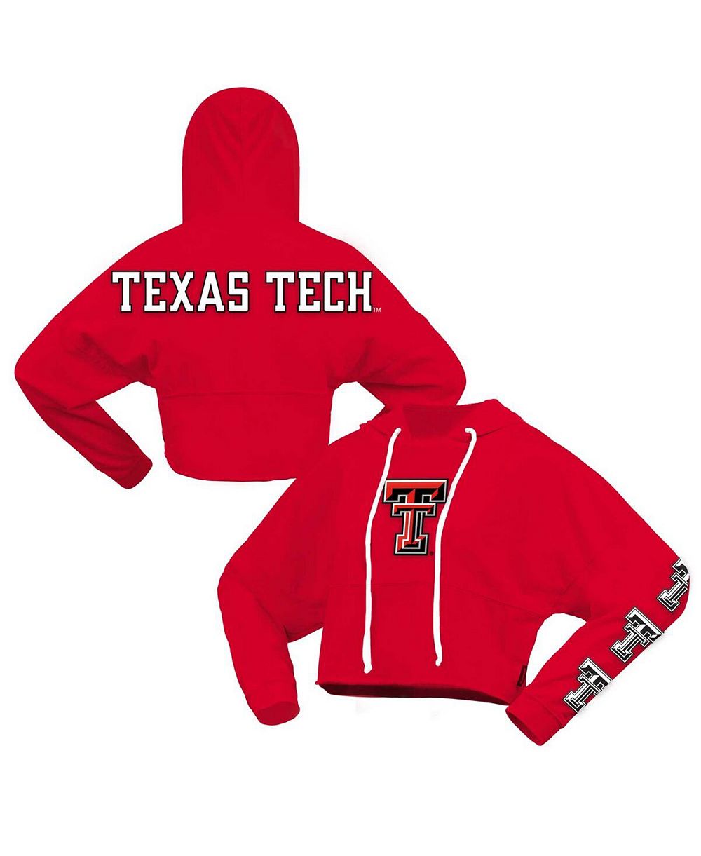 Spirit Jersey Женский укороченный худи оверсайз Texas Tech Red Raiders красный