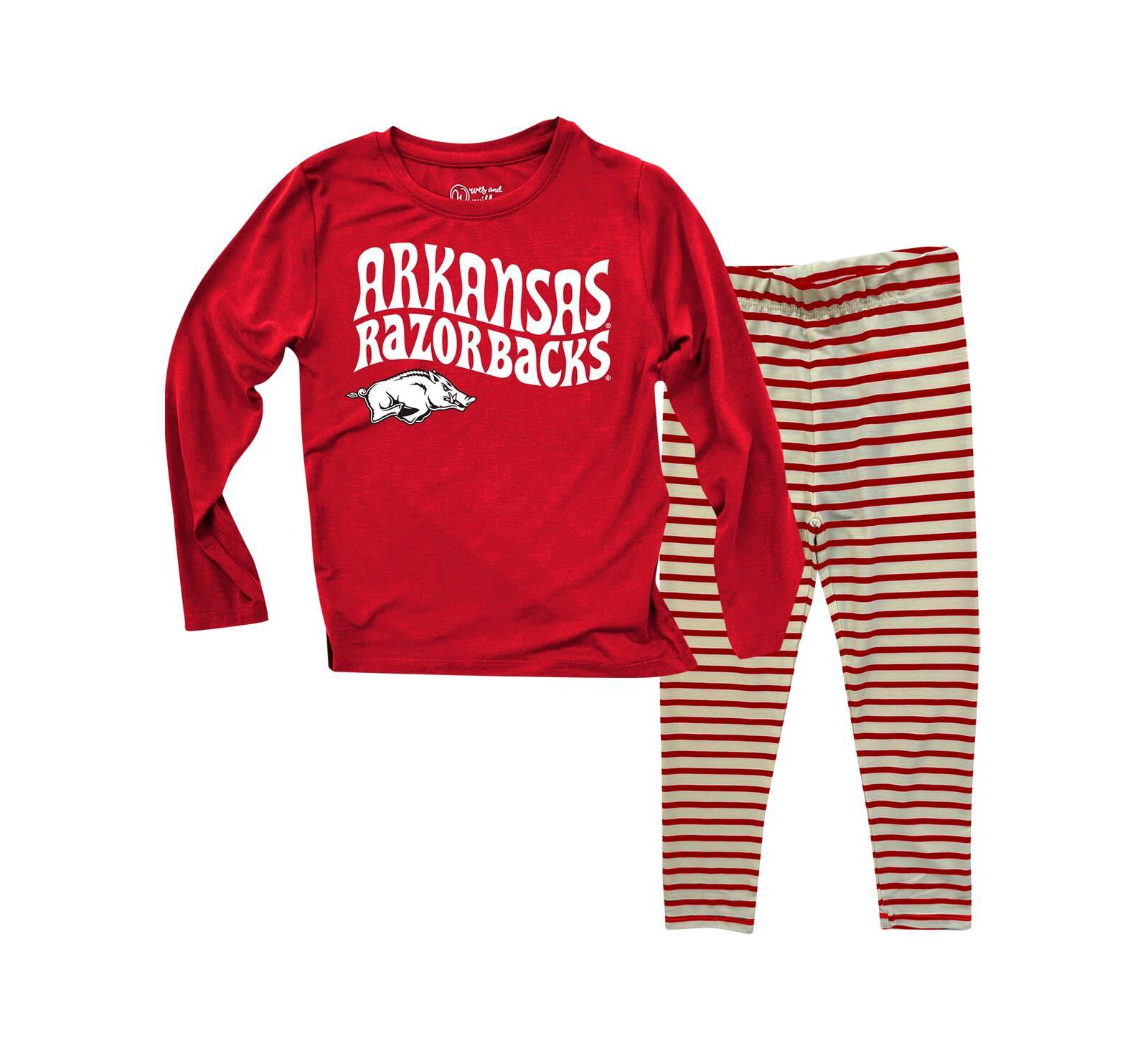 Детский комплект Wes & Willy: футболка с длинным рукавом и леггинсы Arkansas Razorbacks