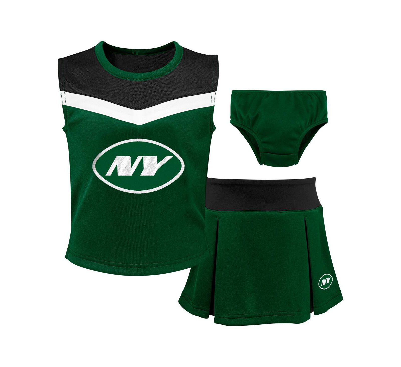 Outerstuff Детское платье для чирлидеров New York Jets с шортами, комплект из 2 предметов, зеленый