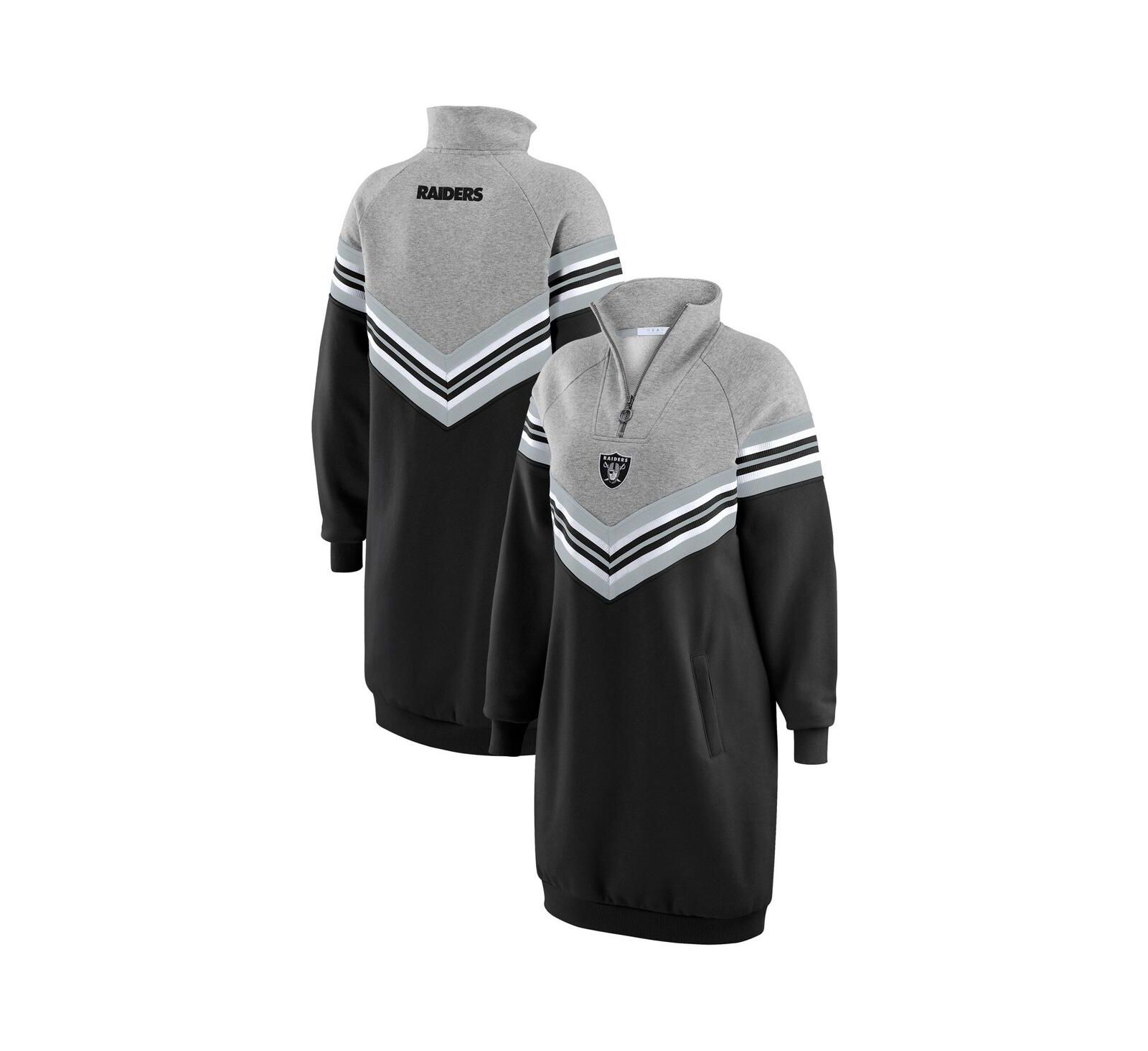Платье Wear by Erin Andrews Женское Black/Heather Gray Las Vegas Raiders Chevron Stripe