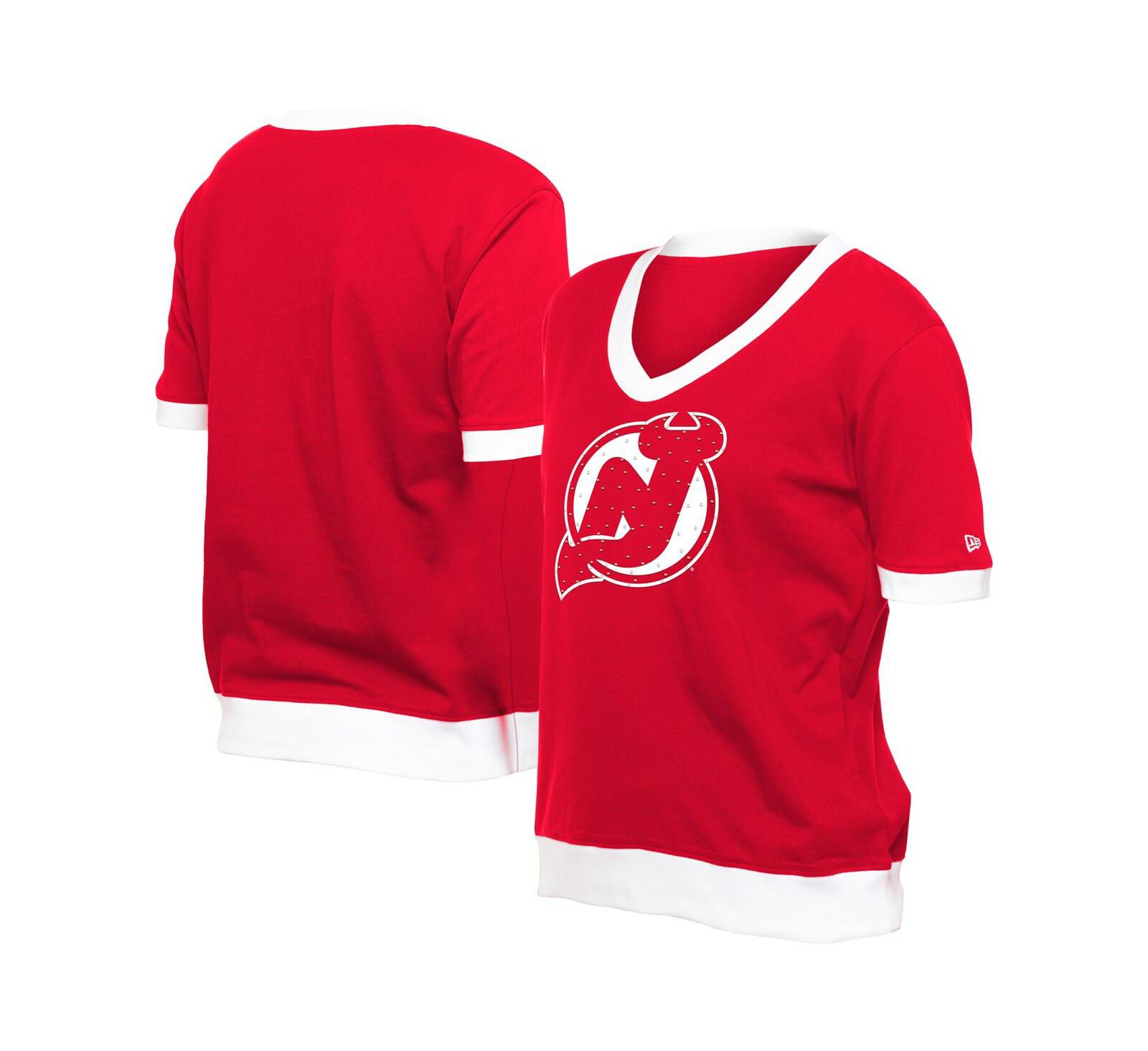 Женская футболка New Era New Jersey Devils Game Day с пайетками, красная