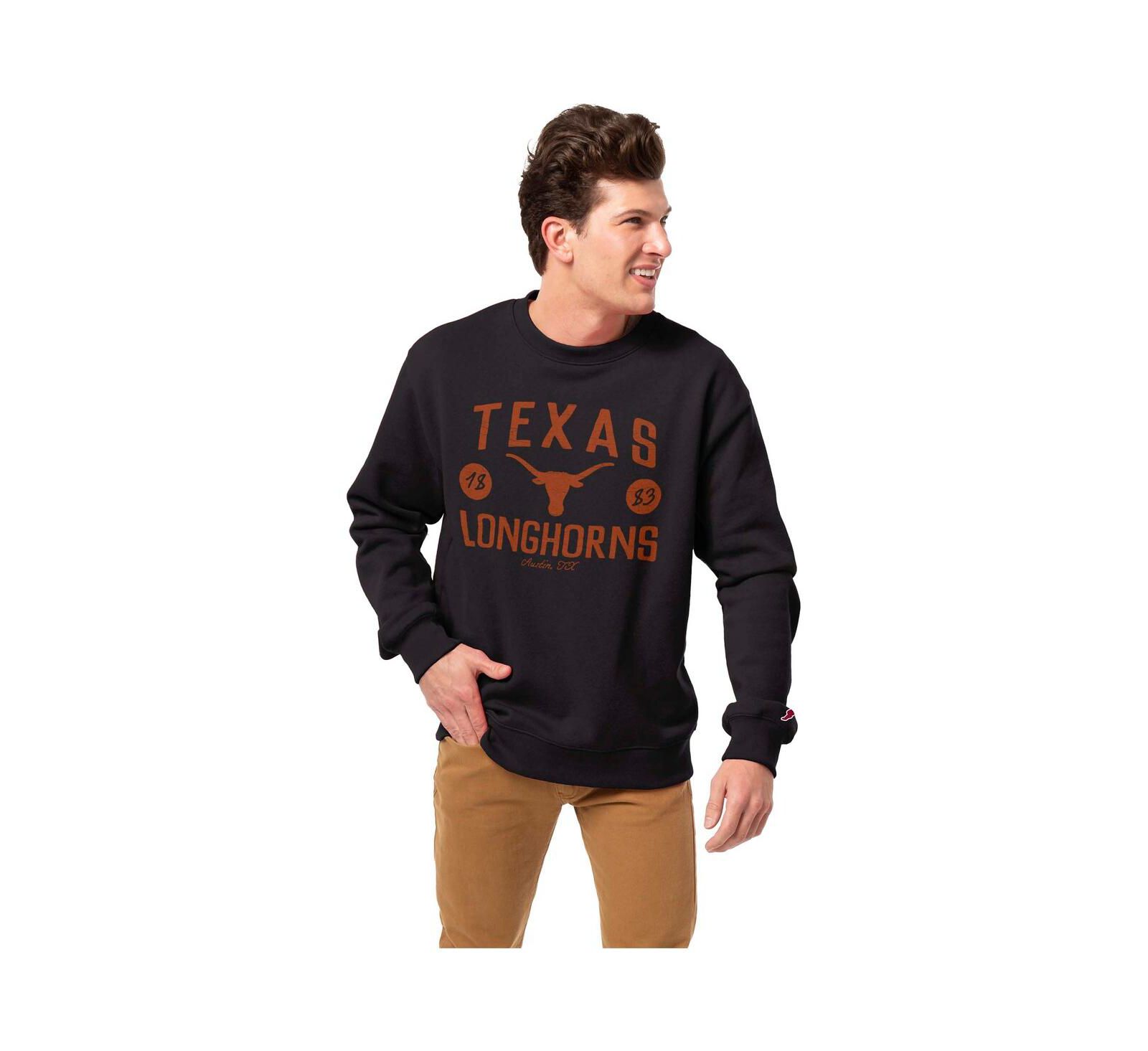 League Collegiate Wear Мужской черный свитшот League Collegiate Wear Texas Longhorns Bendy Arch Essential Pullover