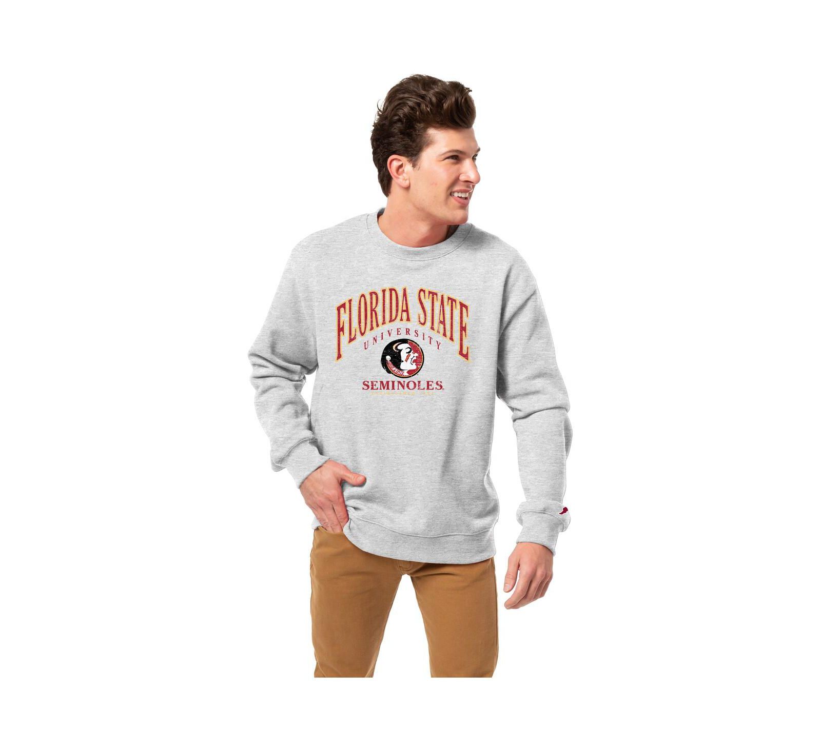 Мужской свитшот League Collegiate Wear Men's Heather Gray Florida State Seminoles Tall Arch Essential 2.0