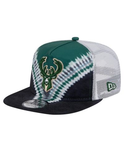 Мужская кепка New Era Milwaukee Bucks Throwback Dye Golfer Snapback, Black/Hunter Green