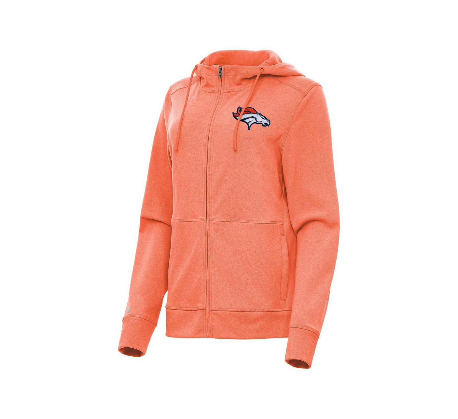 Женская куртка-худи Antigua Heather Orange Denver Broncos Seeker Full-Zip