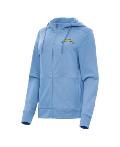 Женская толстовка Antigua Heather Powder Blue Los Angeles Chargers Seeker Full-Zip