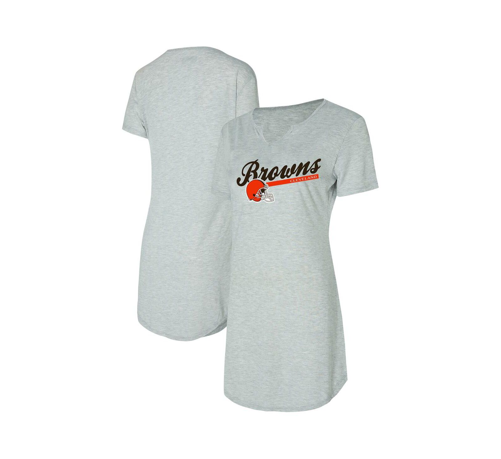Женская ночная рубашка Concepts Sport Gray Cleveland Browns Petition Knit