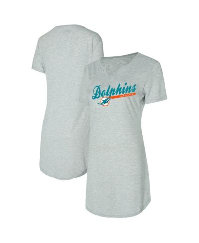 Женская ночная рубашка Concepts Sport Gray Miami Dolphins Petition Knit